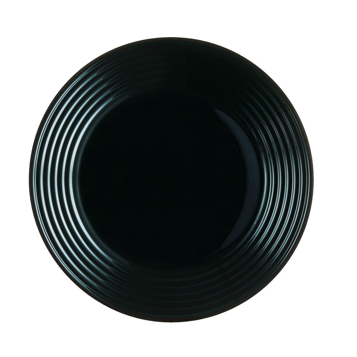 Assiette plate noire 27cm Harena - Luminarc - Verre opale extra résistant