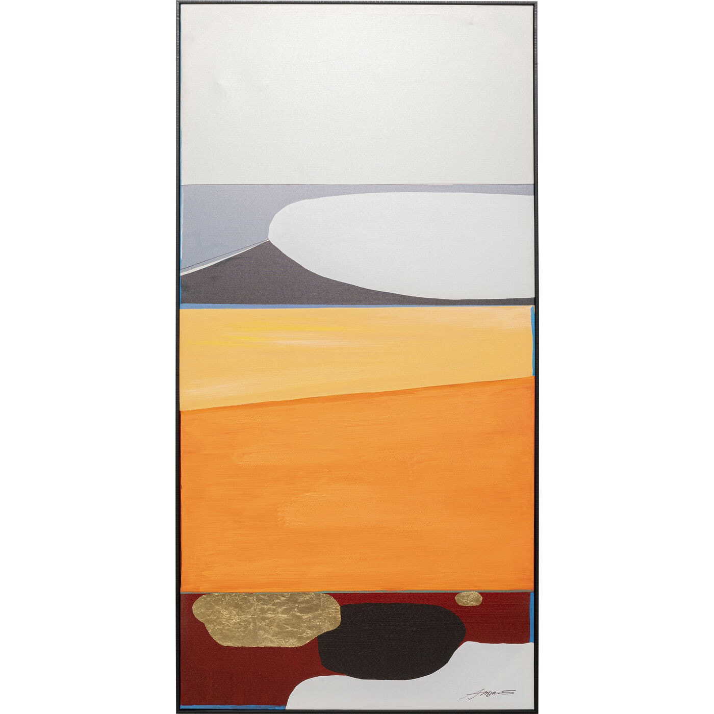 Peinture Frame Abstract Shapes orange 73x143cm Kare Design