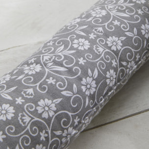 Bas de porte imprimé floral coton CHARME gris