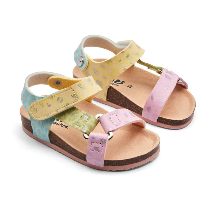 Sandalias Abiertas de Niña Estampado Multicolor