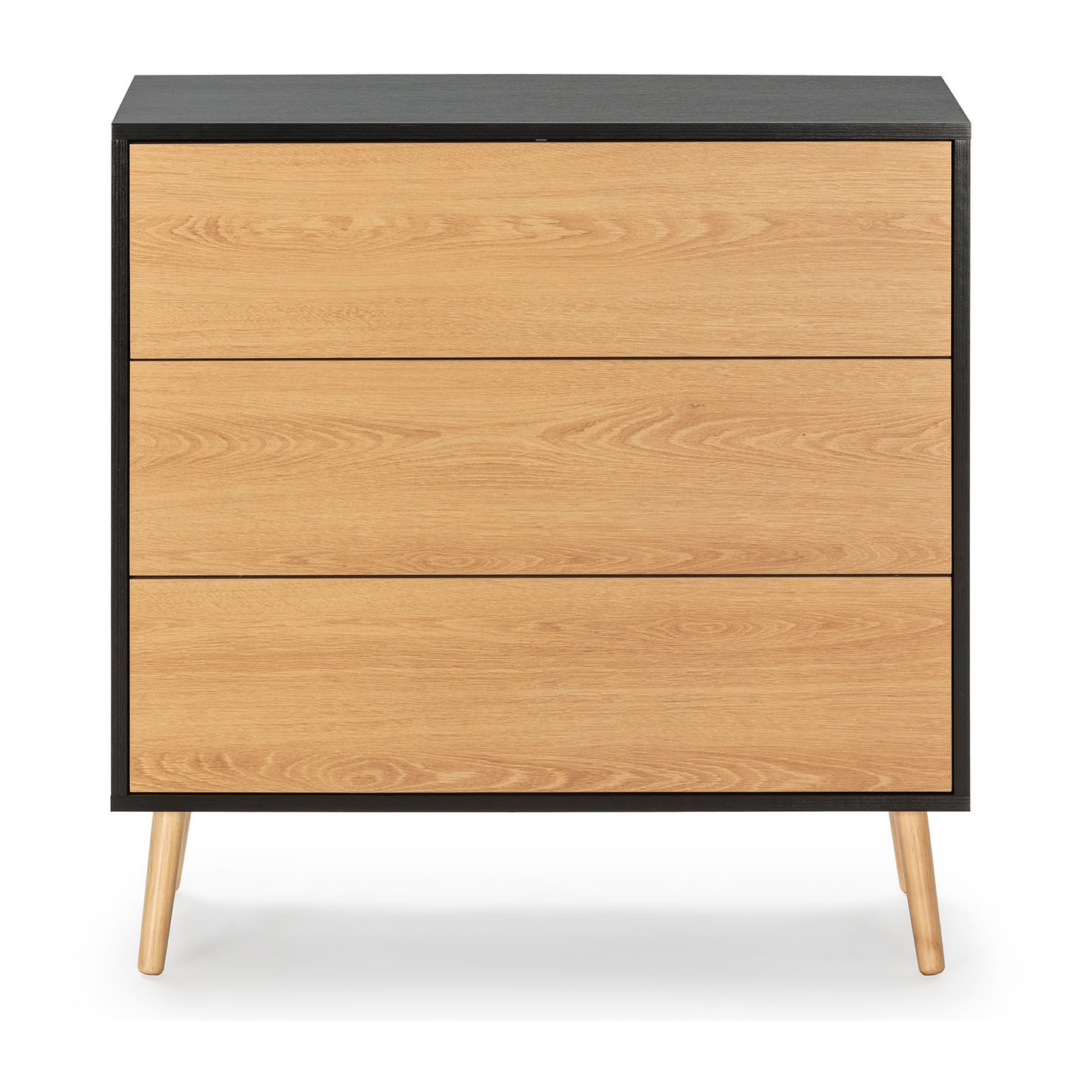 Cómoda de noche Apolo 3 cajones Color Negro/Madera