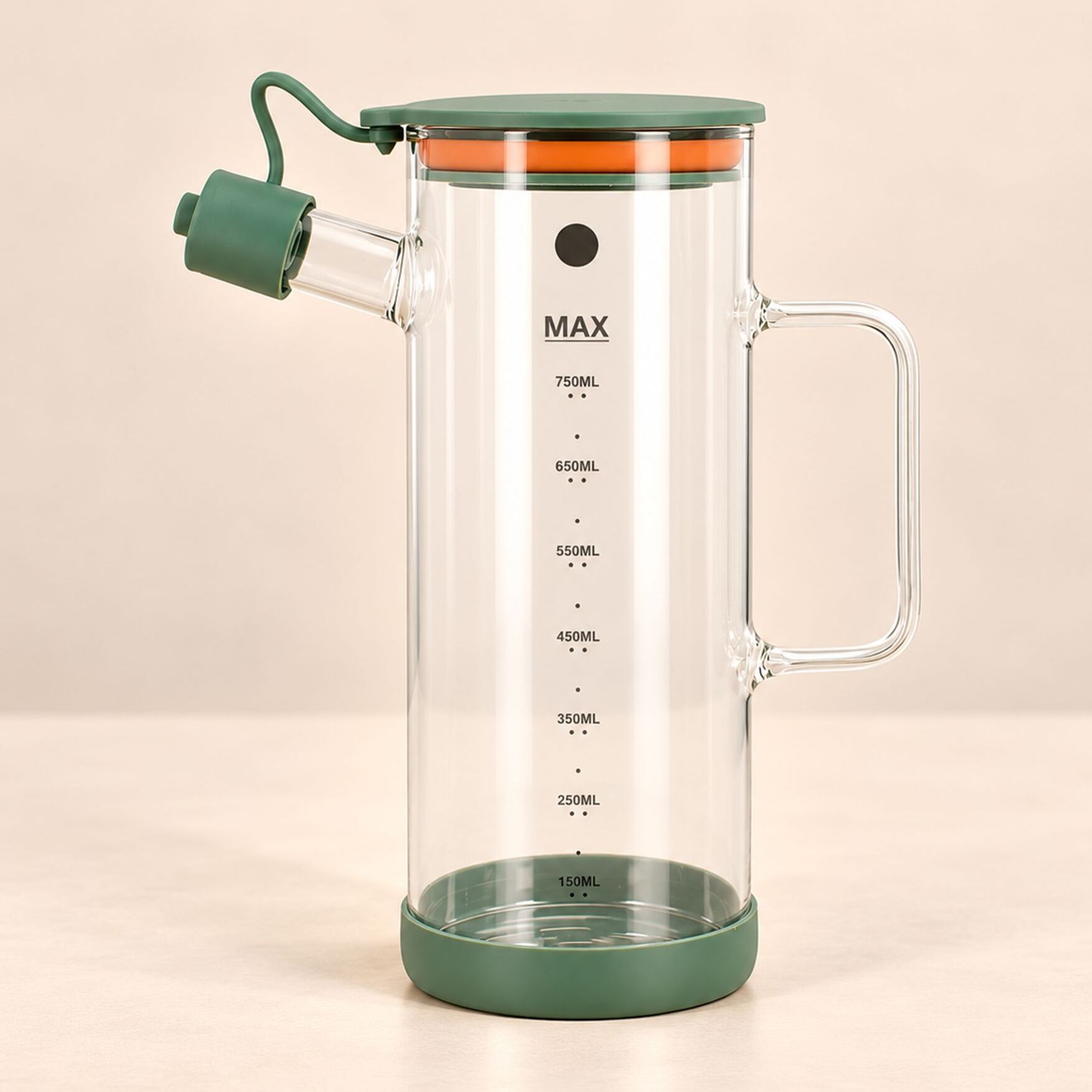 Huilier 75cl en verre et polypropylène vert