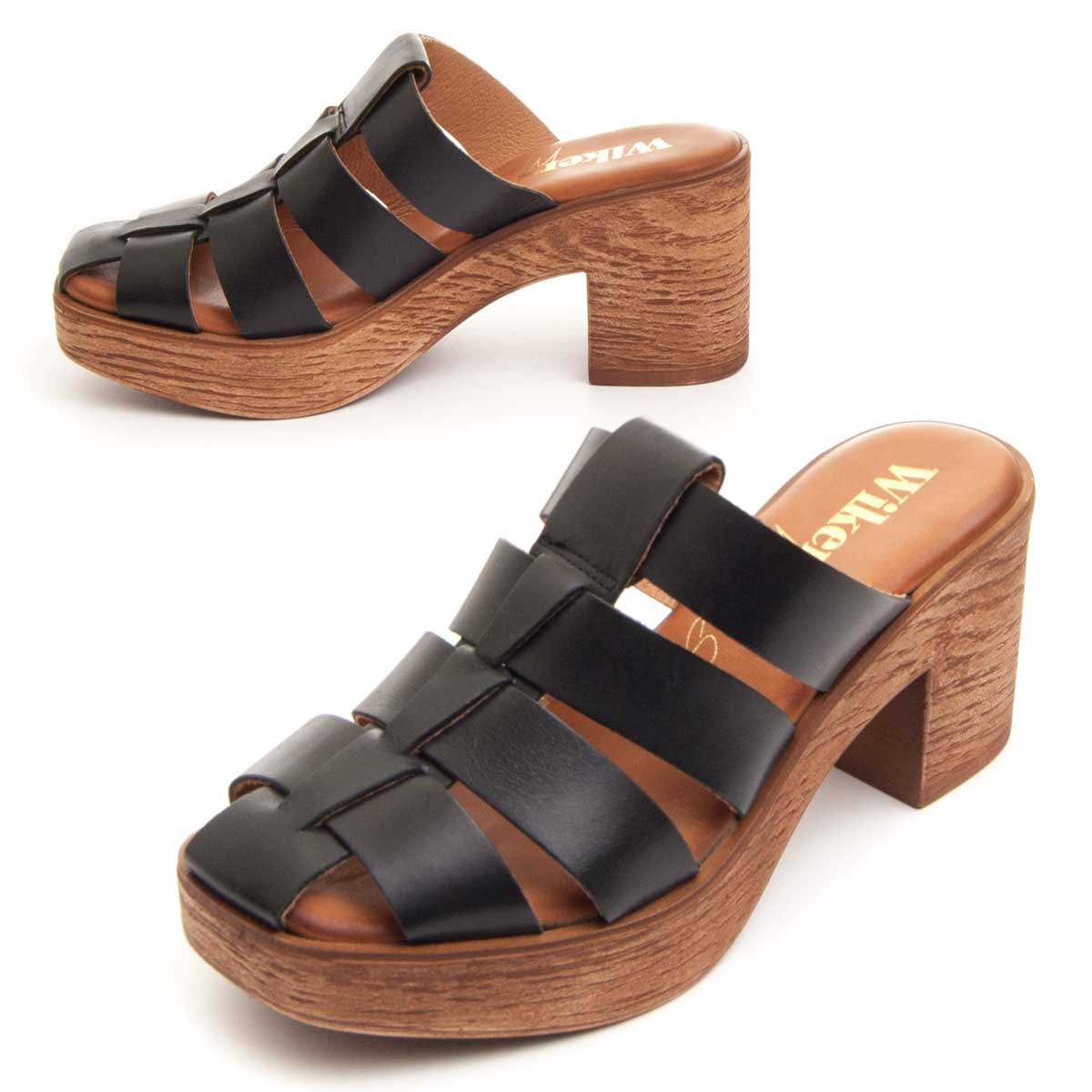 Sandalias De Tacón - Negro - Altura: 6 cm