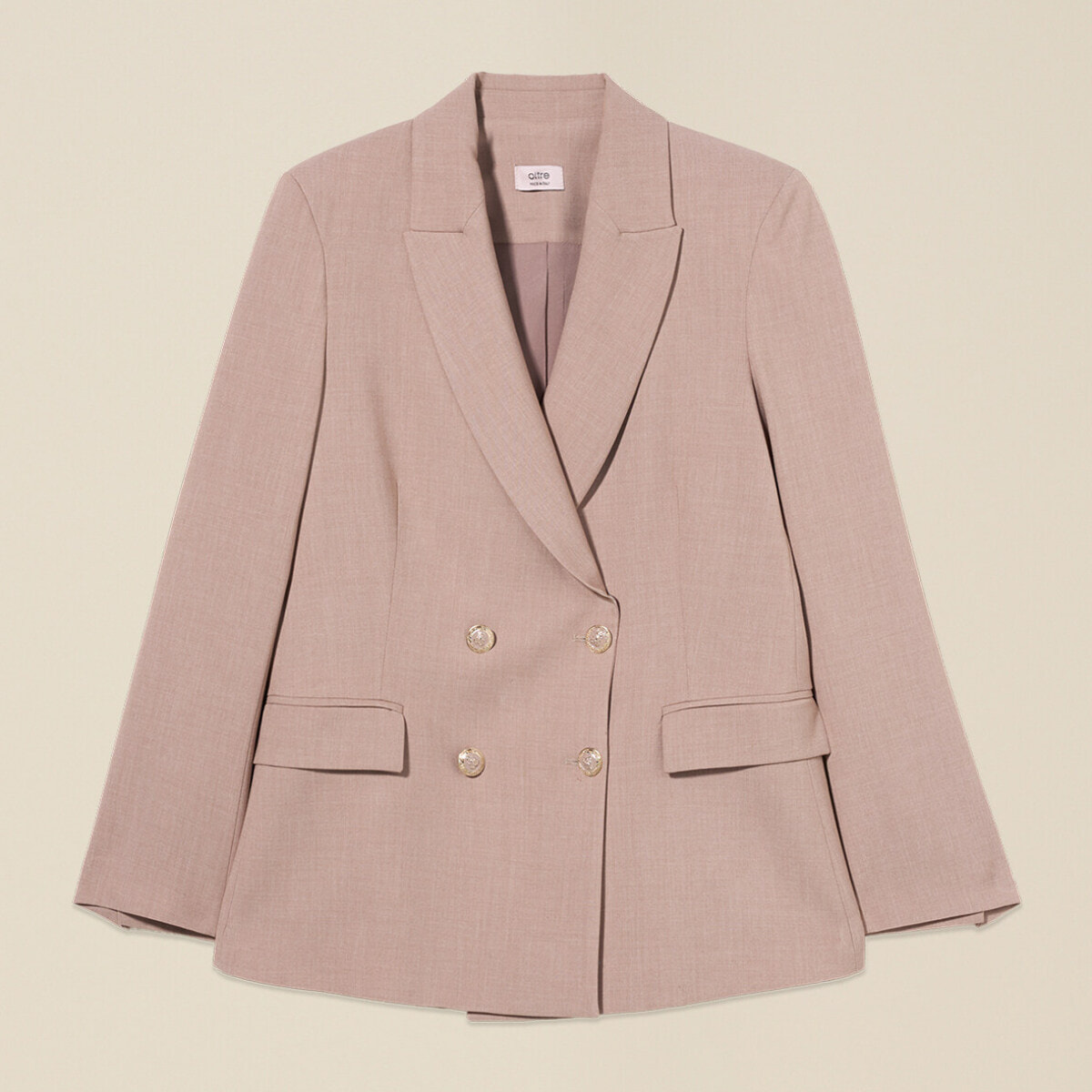 Oltre - Blazer doppiopetto con bottoni araldica - Beige