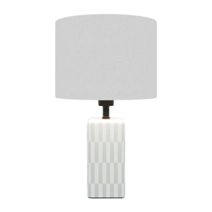 Lampe à poser Manet – céramique vert d’eau et lin naturel