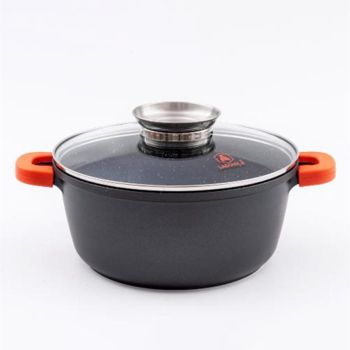 Malice - wok 28cm inox revêtu avec couvercle et poignée noire CUISINOX