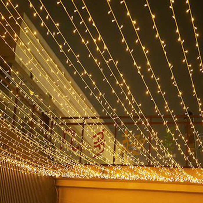 luces de navidad de 3000 luces led blanco cálido con controlador 8 funciones - 21,8 metros