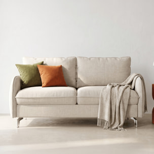Canapé droit convertible 3 places en tissu chenille - ouverture express - NOVOLI
