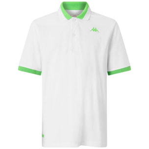 Kappa - Polo Shirts Uomo Bianco - Logo Neon