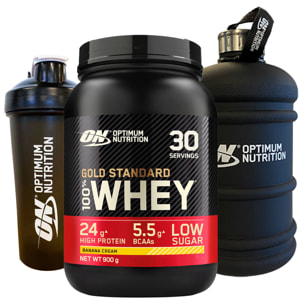 Proteine Isolate in Polvere Crema di Banana 900g Gold Standard 100% Whey con Aminoacidi + Shaker + Borraccia Grande