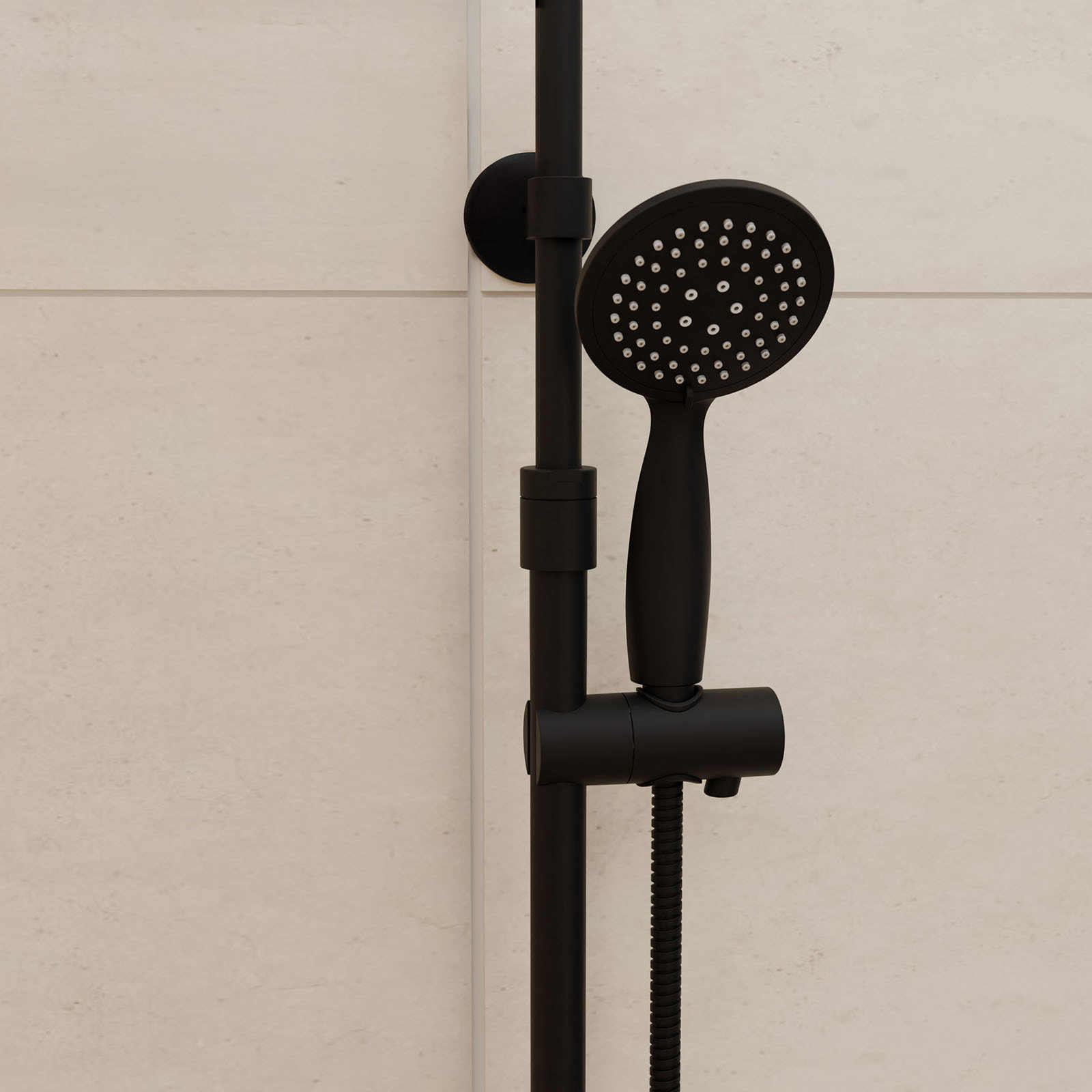 Colonne de douche Thermostatique finition Noire Mate - 133x28x52 cm - MOLLY BLACK