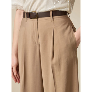 Oltre - Pantaloni wide leg - Beige