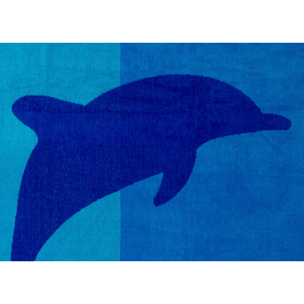 Telo Mare Spugna Jacquard Spiaggia Disegno Flipper