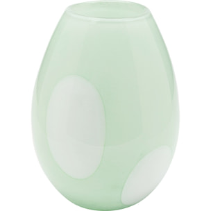 Vase Punti vert et blanc 30cm Kare Design