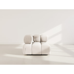 Ruby - module d'assise d'angle droit en velours texturé - Beige