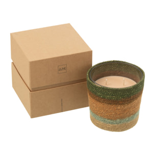 J-Line Bougie Parfumee Panier Cire Beige/Bleu Small - 45Heures