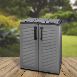 Armario de media altura en polipropileno de la linea eco, práctico para aprovechar al maximo el espacio, l 680 x p370 x h 840 mm.