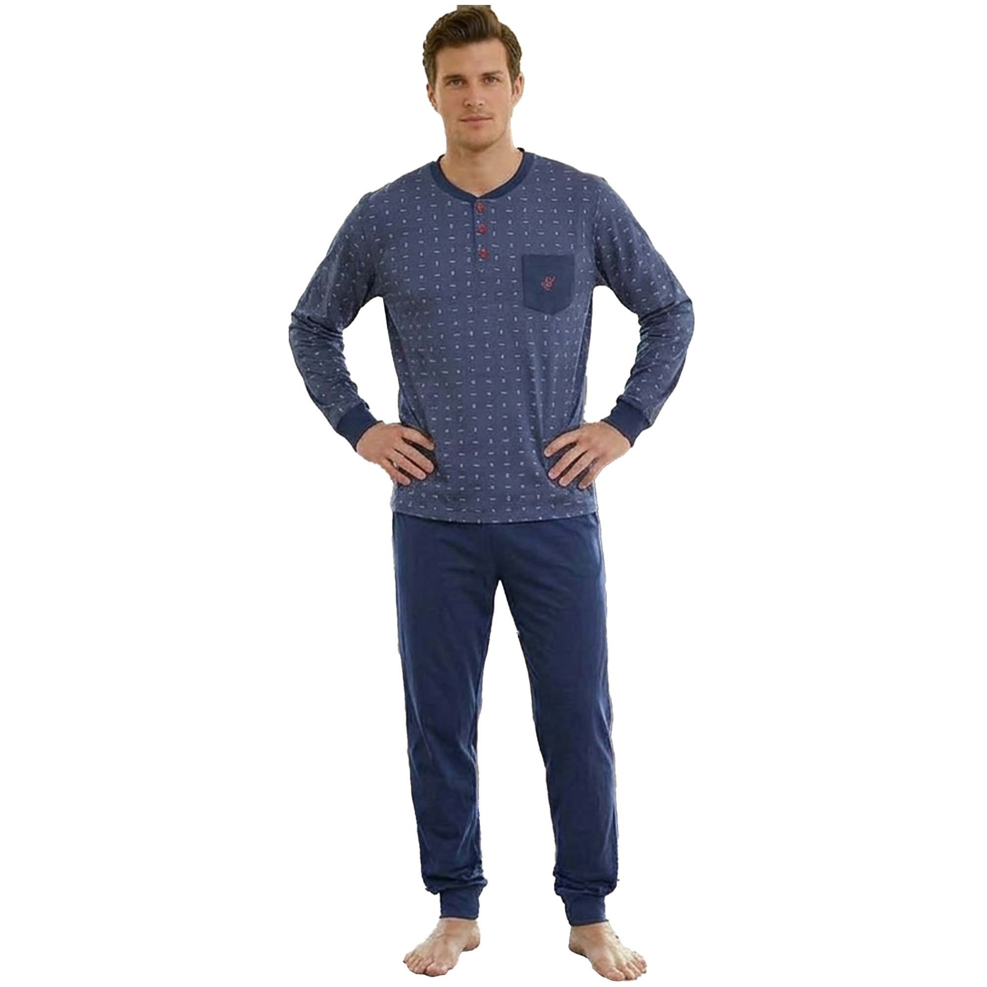 Pigiama Uomo De Fonseca Interlock Art. DPU259 Blu
