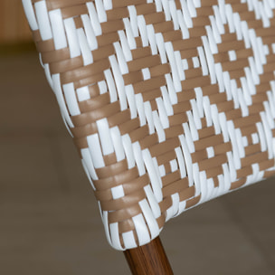 Lot de 2 chaises d'extérieur  avec effet rotin tressé beige SCALA