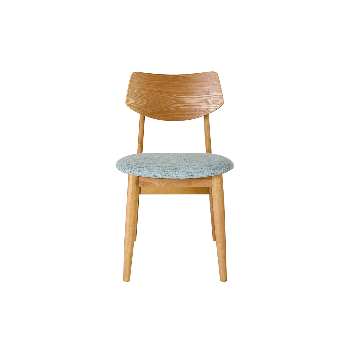 Chaises scandinaves en bois clair et tissu vert céladon (lot de 2) ELION