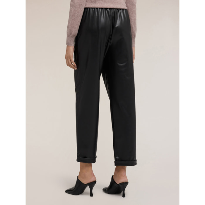 Motivi - Pantalones joggers en tejido recubierto - Negro