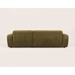 Louise - Canapé d'angle droit 4 places en velours texturé - Vert Kaki