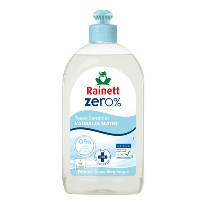 Pack de 8 - Rainett - Zero% Liquide Vaisselle Ecologique 500ml