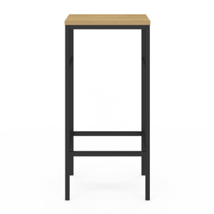 Tabourets de bar Memphis bois pieds métal - lot de 4
