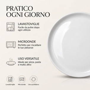 Set piatti pizza in porcellana - Bianco