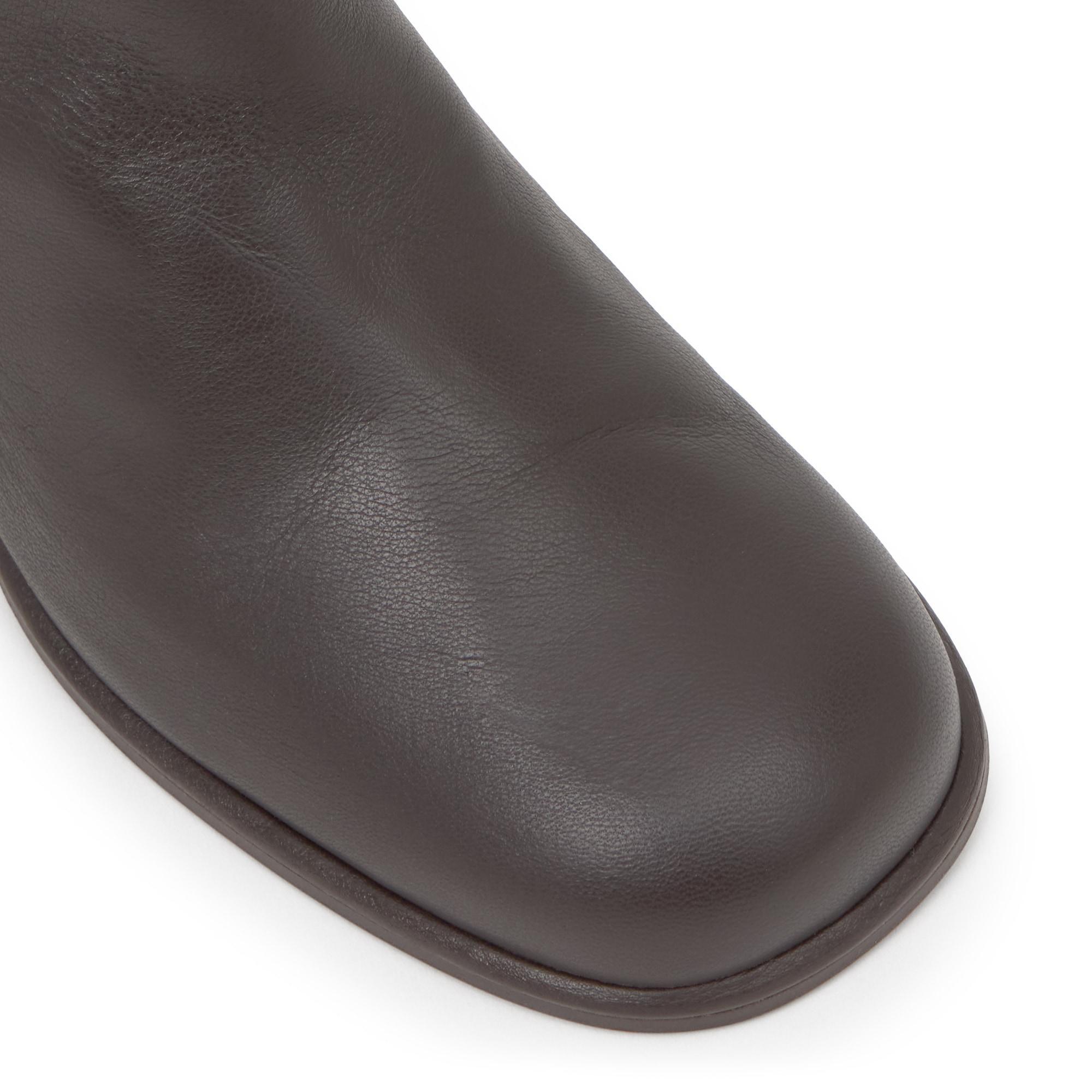 Botín de tacón Nona en cuero y lona sin cierre