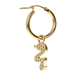 Mono Orecchino con Pendente Rimovibile Serpente in Cubic Zirconia Placcato Oro Giallo 18kt