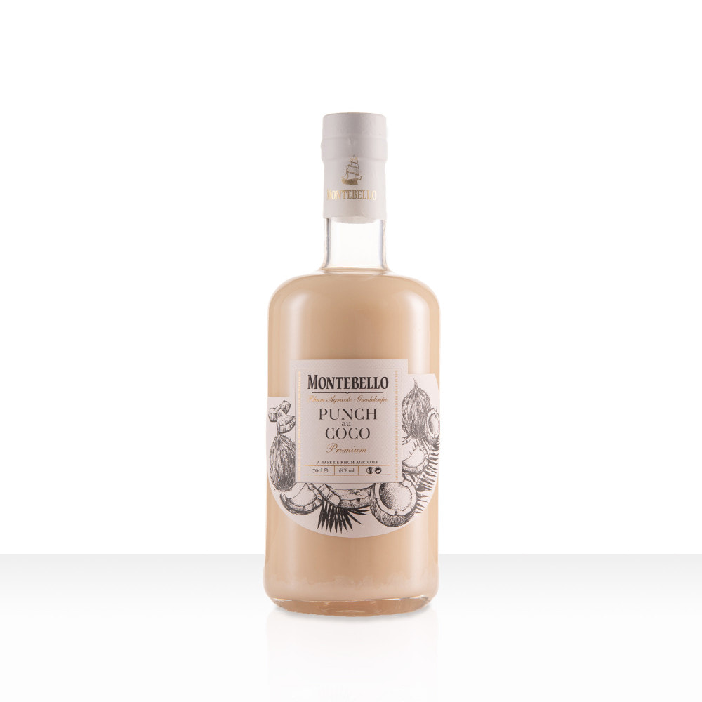 Punch Coco Montebello - Liqueur de Rhum Agricole de Guadeloupe | 18% vol | 70cl