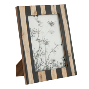 J-Line cadre photo - bois - noir/or - large