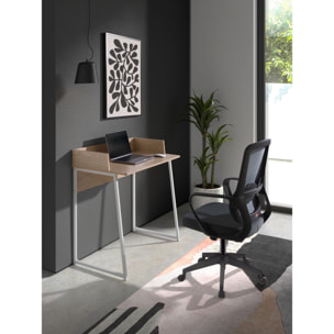 Silla de estudio Leah tela gris y negro 107x66x61 cm