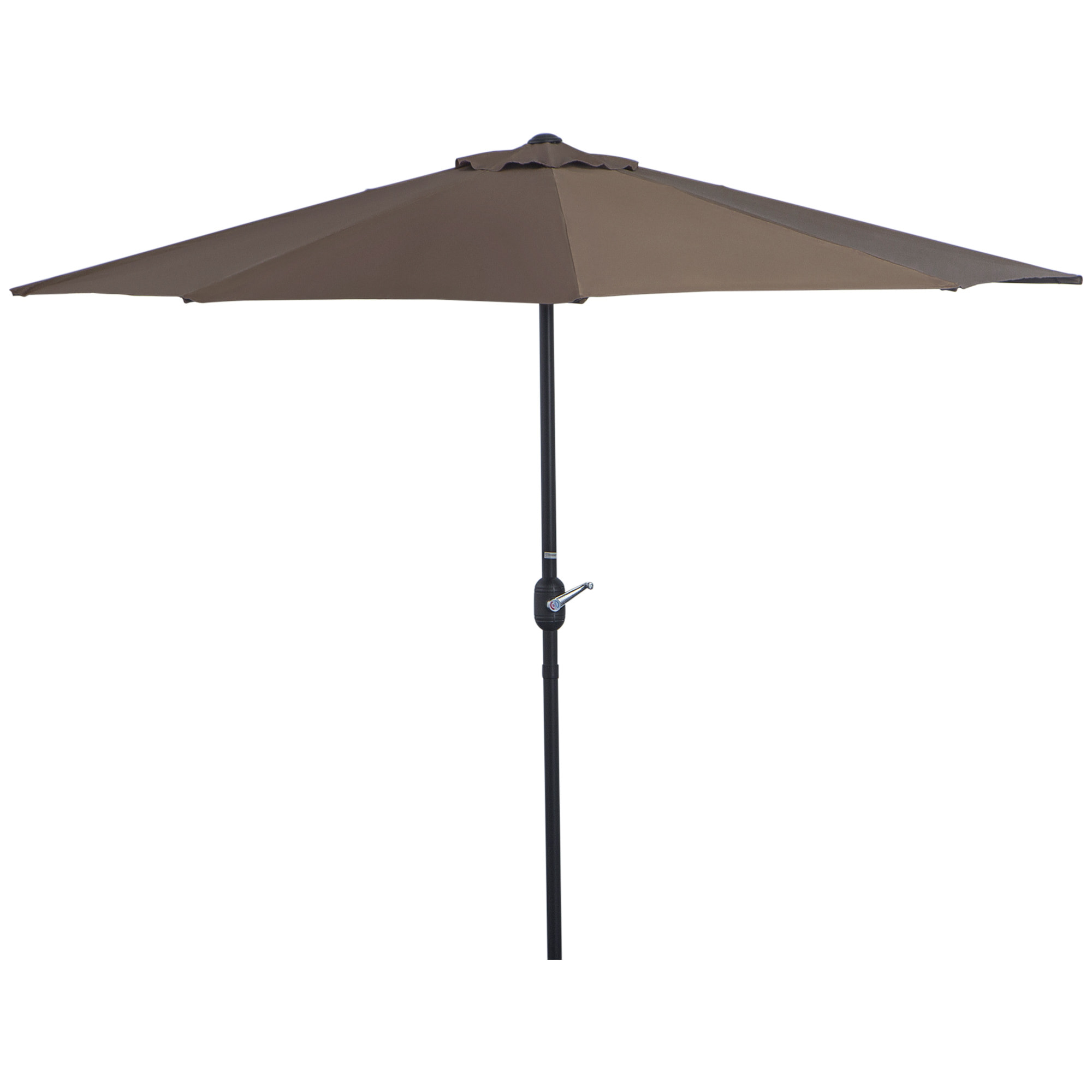 Demi parasol - parasol de balcon 5 entretoises métal polyester 2,69L x 1,38l x 2,36H m chocolat