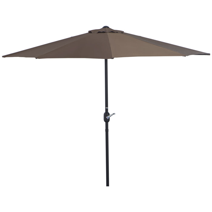Demi parasol - parasol de balcon 5 entretoises métal polyester 2,69L x 1,38l x 2,36H m chocolat