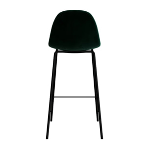 Lot de 2 chaises pour îlot central 65 cm en velours vert foncé - Henrik