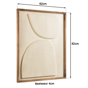 SANDY - Décoration murale 62x82cm formes abstraites Pin recyclé blanc