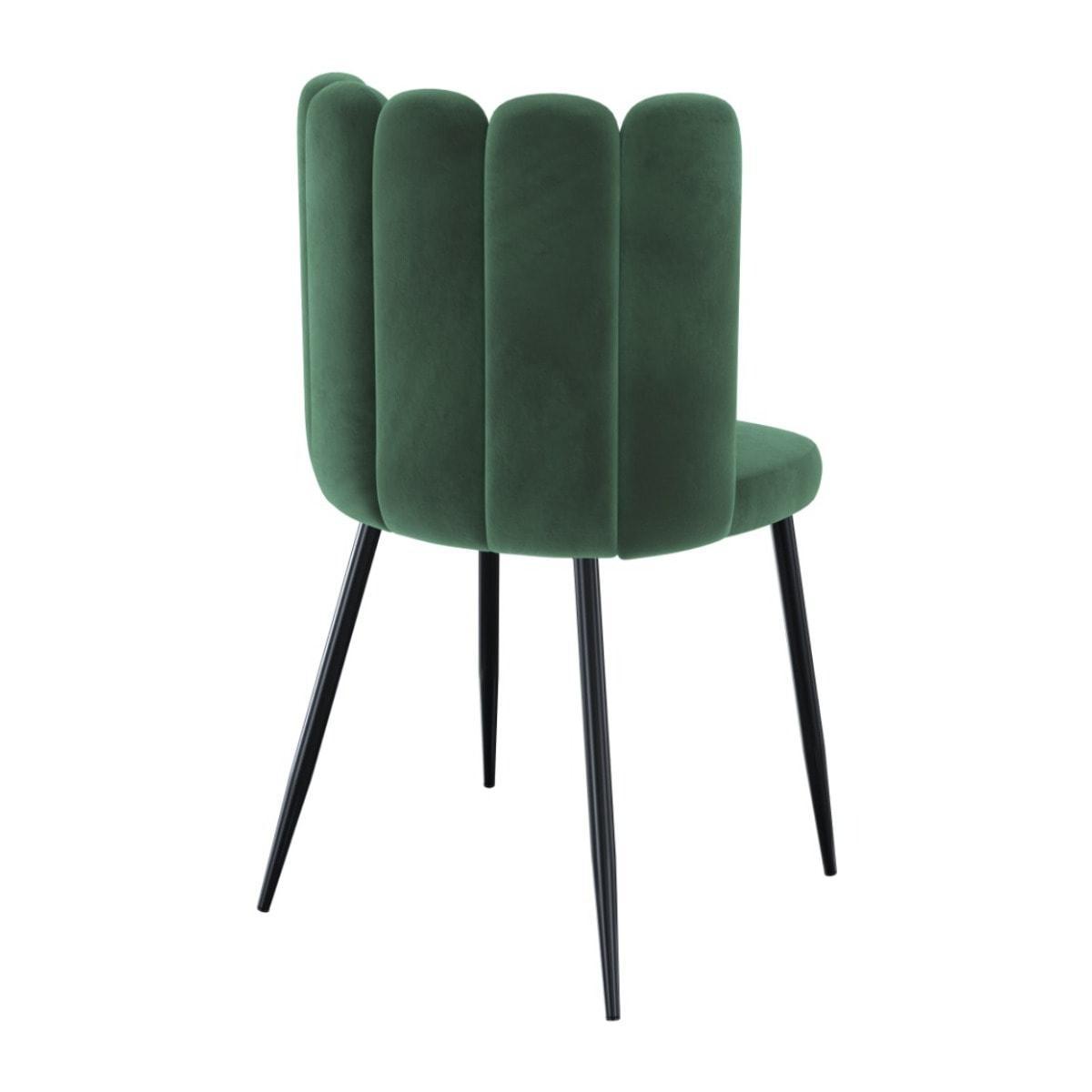 Lot de 2 chaises en velours vert et pieds en métal - Rosy