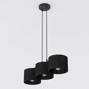 Lampada a sospensione Eco in acciaio nero