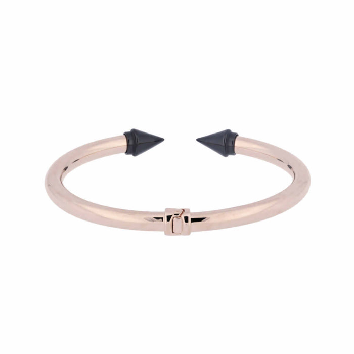 Bracciale Rigido Freccia Nera in Ceramica Placcato Oro Rosa 18kt