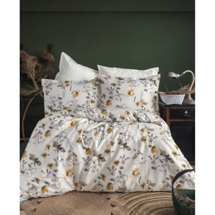 Housse de couette + taie(s) oreiller satin de coton "Septembre"