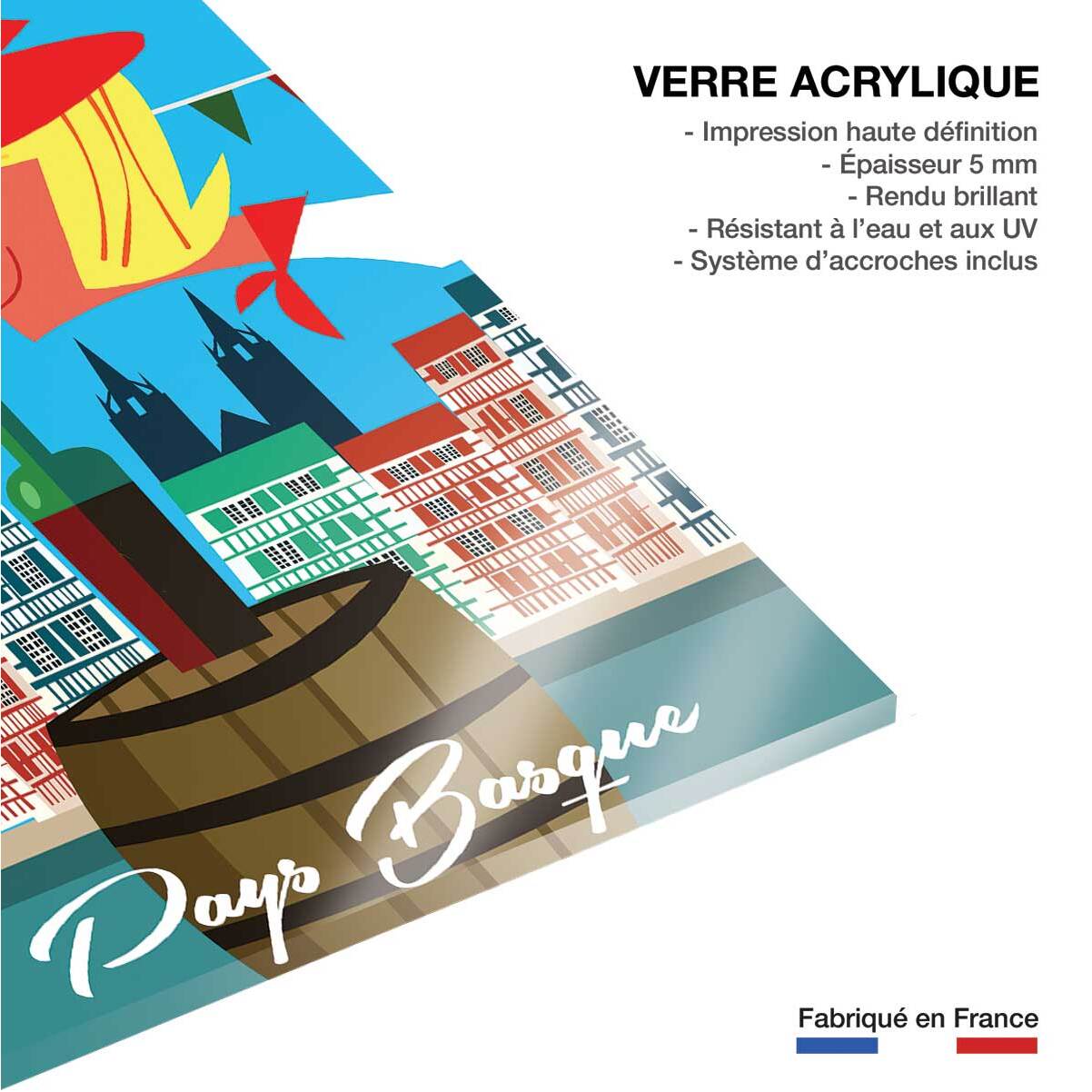 Tableau les fêtes du pays basque  Tableau plexiglas