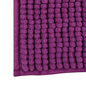 Alfombra de baño MSV "Chenille" de microfibra en color morado 60 x 90 cm