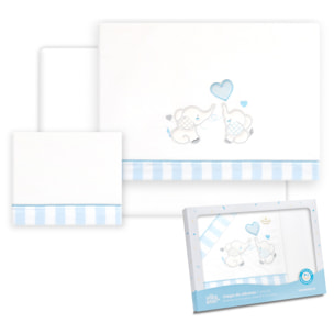 Triptico Coche Parejita Elefante Bco/Azul