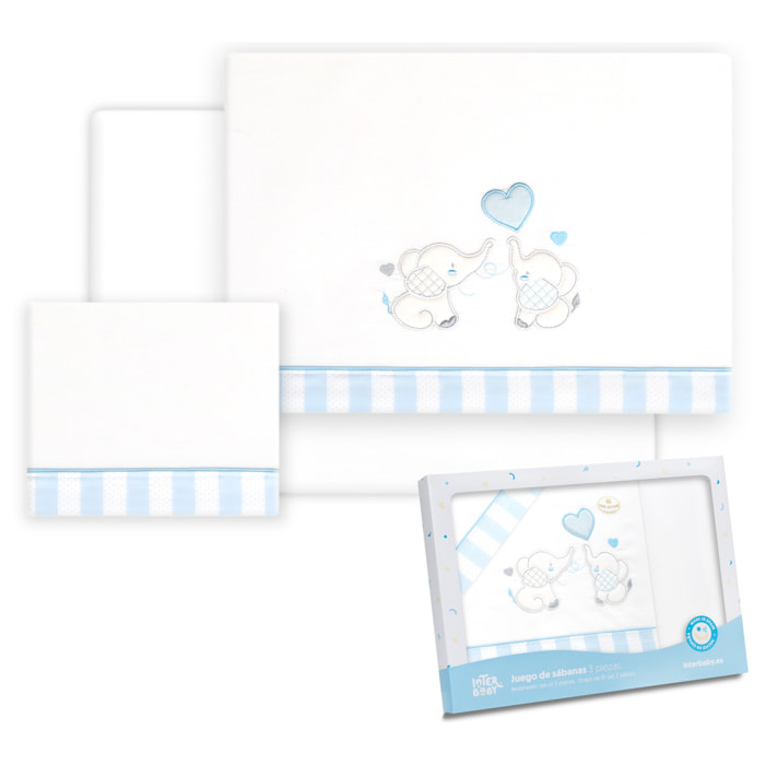 Triptico Coche Parejita Elefante Bco/Azul