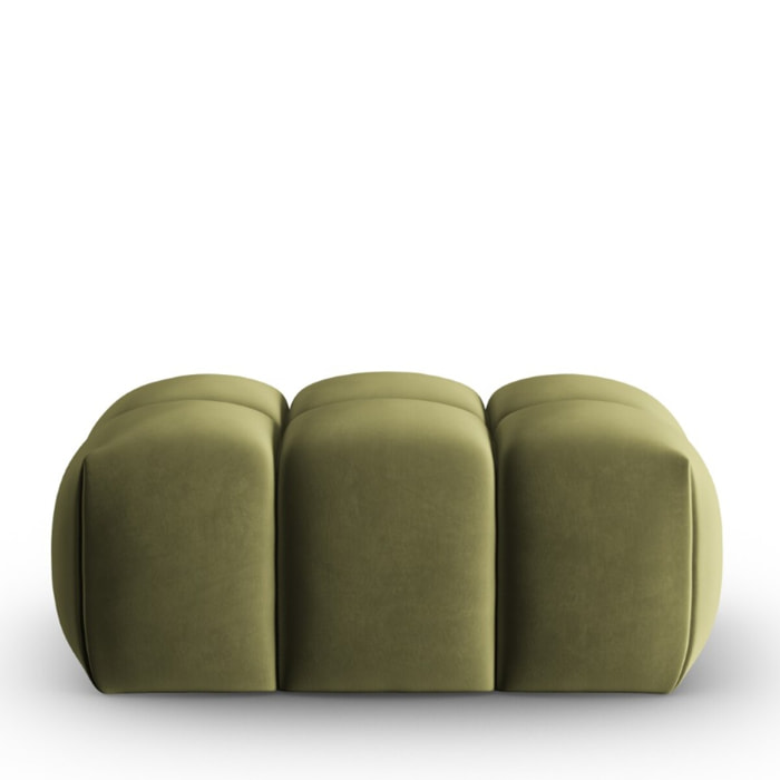 Pouf "Lorella" en velours vert clair