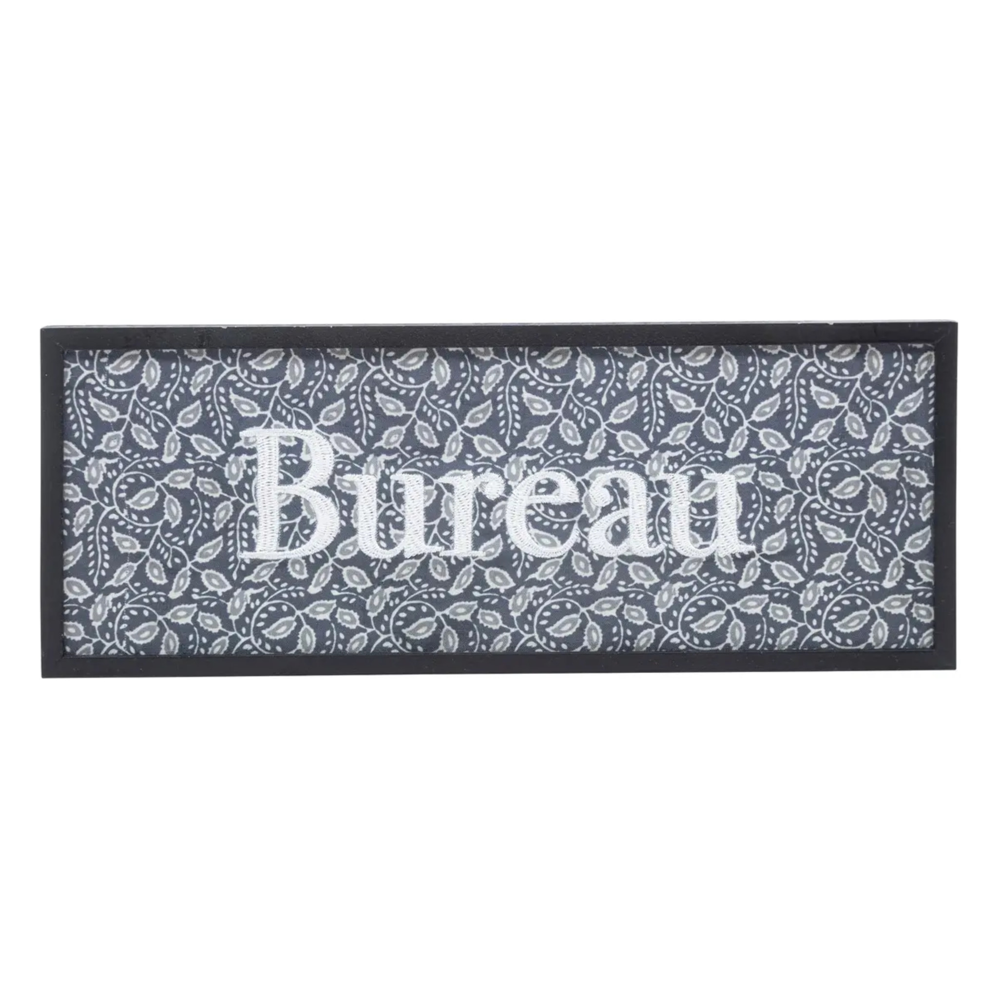 Plaque de porte en bois & métal 25x10cm