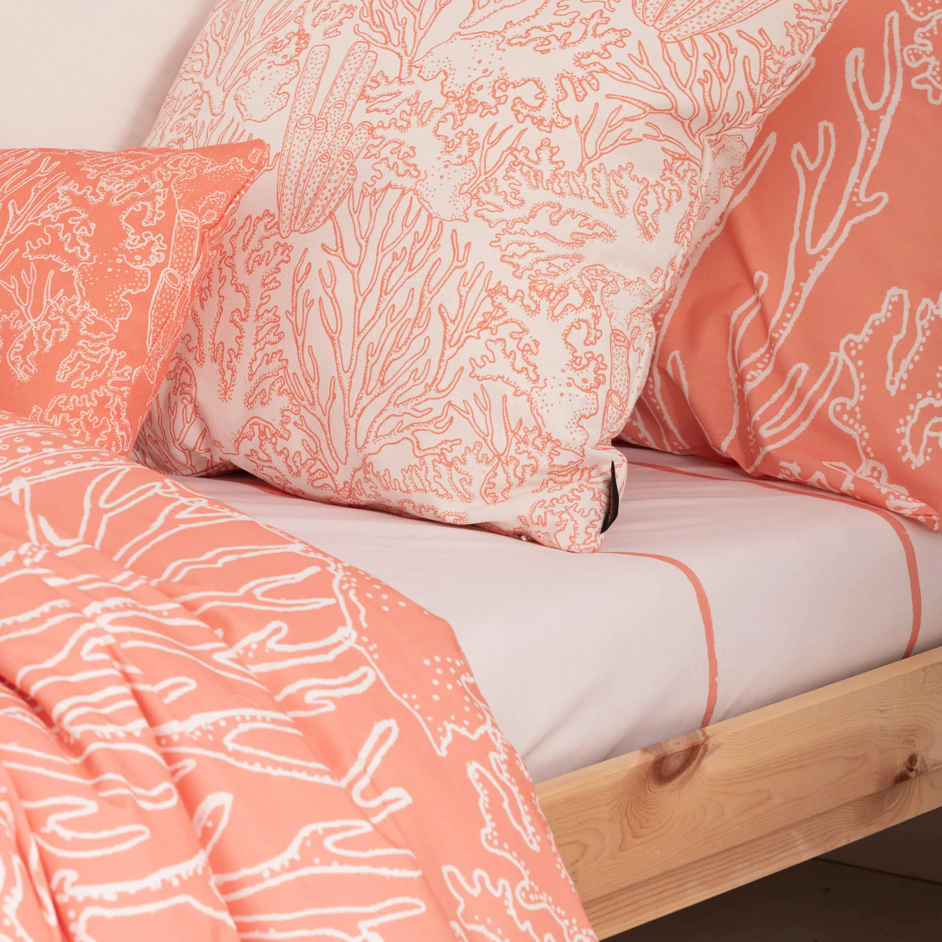 Housse de couette en 100% coton 157 fils Estarit Corail