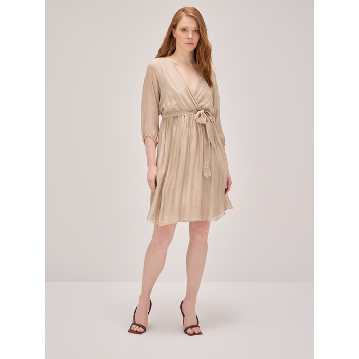 Oltre - Vestito corto misto seta - Beige